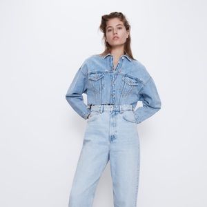 Zara cropped denim jacket